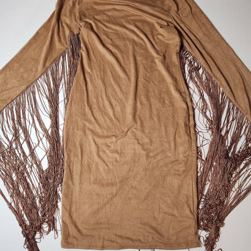 Monaco Tan Shawl with Fringe